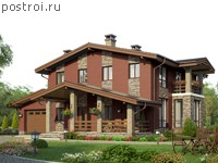 V-193-2P проект двухэтажного коттеджа из пенобетона с гаражом размером 16 на 10 