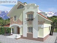 V-196-1P проект двухэтажного коттеджа из пенобетона размером 11 на 11 