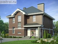 V-198-3P проект двухэтажного коттеджа из пенобетона размером 11 на 13 