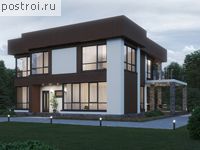 V-201-2P проект двухэтажного коттеджа из пенобетона размером 13 на 11