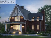 V-204-1P проект двухэтажного дома из пенобетона размером 15 на 14 