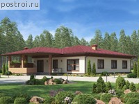 V-205-1K проект одноэтажного дома из кирпича размером 14 на 17 