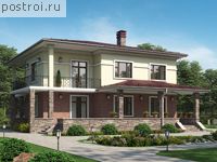V-221-1K проект двухэтажного коттеджа из кирпича размером 13 на 13 