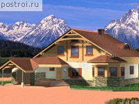 V-221-1P проект двухэтажного коттеджа из газобетона с гаражом размером 10 на 16 