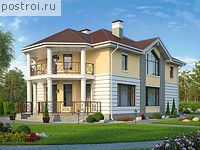 V-229-1K проект двухэтажного коттеджа из кирпича с мансардой размером 10 на 15 