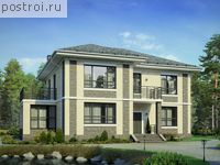 V-252-1K проект двухэтажного коттеджа из кирпича размером 14 на 17 