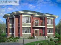 V-258-1K проект двухэтажного коттеджа из кирпича размером 16 на 16 