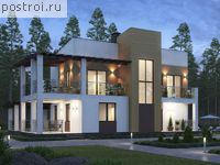 V-258-1P проект двухэтажного коттеджа из пеноблоков размером 12 на 16 