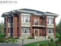 V-258-2K проект двухэтажного коттеджа из кирпича размером 16 на 13