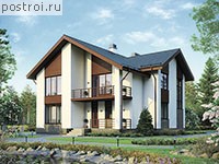 V-269-1K проект двухэтажного дома из кирпича размером 15 на 16 