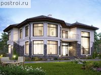 V-269-1P проект двухэтажного дома из пеноблоков размером 13 на 15 