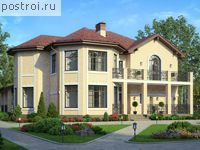 V-286-1K проект двухэтажного дома из кирпича с мансардой размером 13 на 11 