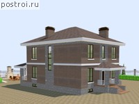 V-286-1P проект двухэтажного дома из пеноблоков с цоколем размером 10 на 13