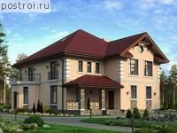 V-303-1K проект двухэтажного коттеджа из кирпича с мансардой размером 15 на 14 