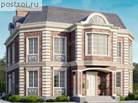 V-319-1P проект двухэтажного дома из пенобетона с мансардой размером 13 на 15 