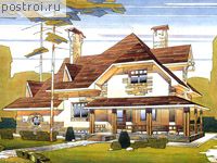 V-352-1P проект двухэтажного коттеджа из газобетона с цоколем размером 11 на 15 