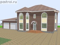 V-358-1P проект двухэтажного коттеджа из газобетона с гаражом размером 25 на 14