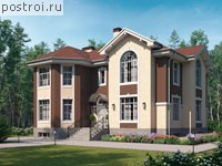 V-367-1K проект двухэтажного дома из кирпича с цоколем размером 15 на 14