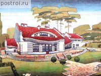 V-524-1P проект двухэтажного дома из газобетона с гаражом размером 13 на 31 