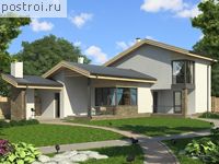 W-116-1P проект двухэтажного коттеджа из пенобетона размером 10 на 16 