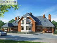 W-391-1P проект двухэтажного дома из газобетона с мансардой размером 15 на 27 