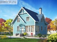 Y-134-1S проект двухэтажного каркасного дома размером 9 на 9 