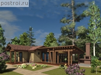 A-054-1P проект одноэтажной бани из пеноблока размером 15 на 13 