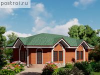 A-086-1P проект одноэтажного дома из пеноблока размером 8 на 13 