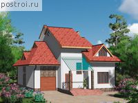 A-162-1K проект одноэтажного дома из кирпича с мансардой и гаражом размером 13 на 12 