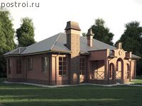 A-190-1K проект одноэтажного дома из кирпича размером 12 на 19 