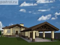 A-207-1P проект одноэтажного дома из пенобетона с подвалом и гаражом размером 17 на 31 