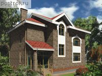 A-223-1K проект двухэтажного коттеджа из кирпича с мансардой размером 14 на 11 