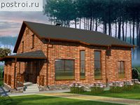 A-280-1K проект одноэтажного дома из кирпича с мансардой размером 17 на 16 