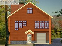 A-295-1K проект двухэтажного дома из кирпича с гаражом размером 20 на 11