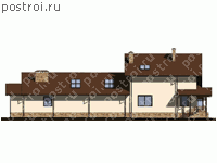 A-358-1K проект одноэтажного коттеджа из кирпича с мансардой размером 17 на 26 - вид сзади A-358-1K проект одноэтажного коттеджа из кирпича с мансардой размером 17 на 26 - вид сзади