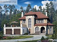 B-236-2P проект двухэтажного коттеджа из газобетона с гаражом размером 17 на 14 