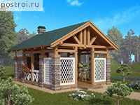 C-022-1S проект одноэтажной каркасной беседки размером 6 на 4 