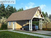 C-039-2S проект одноэтажного каркасного гаража размером 4 на 10 