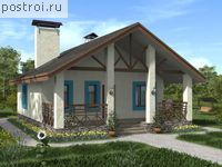 C-070-1P проект одноэтажного дома из пеноблока размером 9 на 9 