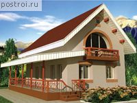 C-103-1K проект одноэтажного коттеджа из кирпича с мансардой размером 9 на 9 