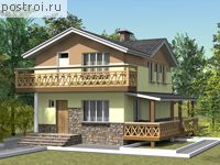 C-104-1P проект двухэтажного коттеджа из пенобетона размером 6 на 9 