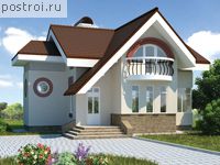 C-131-1P проект одноэтажного дома из газобетона с мансардой размером 10 на 11 