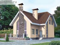 C-150-1P проект одноэтажного дома из газобетона с мансардой размером 17 на 10 