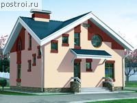 C-169-1P проект одноэтажного дома из пеноблоков с мансардой размером 10 на 9 