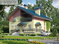 C-170-1P проект двухэтажного дома из пеноблоков размером 10 на 10 