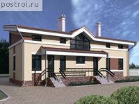 C-180-1P проект двухэтажного коттеджа из пенобетона размером 7 на 18 