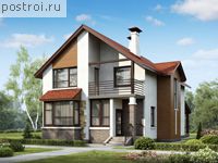 C-197-1P проект двухэтажного коттеджа из пенобетона размером 17 на 11 