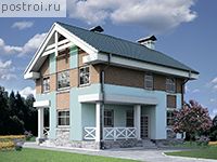 C-200-1K проект двухэтажного дома из кирпича с цоколем размером 10 на 9 