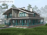 C-232-1D проект двухэтажного деревянного дома из бруса размером 12 на 10 