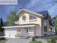 C-240-1P проект одноэтажного дома из газобетона с мансардой и гаражом размером 15 на 16 